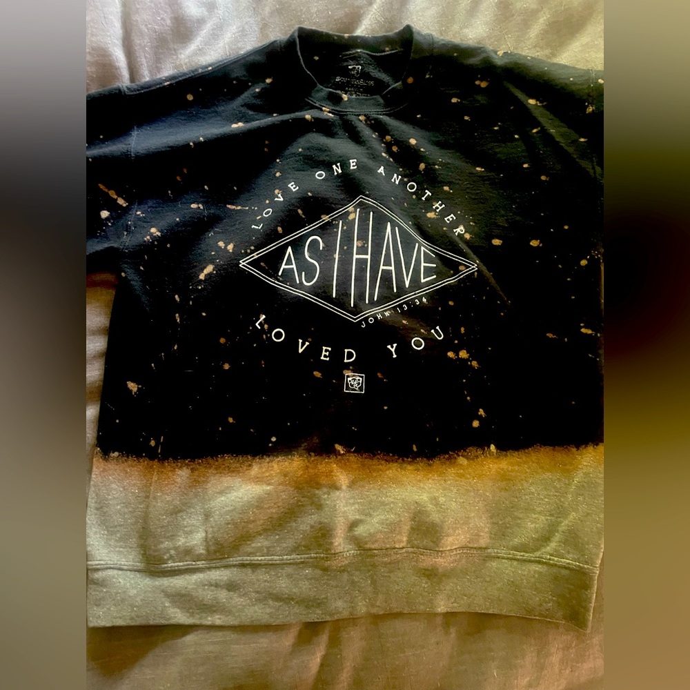 VINTAGE “Love Another as I Have Loved You” Tie Dye Sweatshirt.
